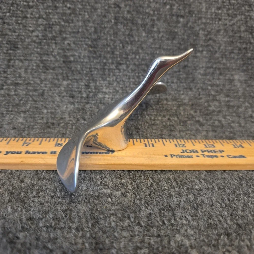 Hoselton Canada Aluminum Goose Bird Figurine Signed 210 Modernist Decor